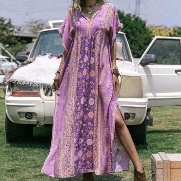 Moorea Floral Maxi Kaftan Dress